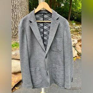 James Campbell Knit Blazer Unstructured Sport Coat Size Large Grey / Black